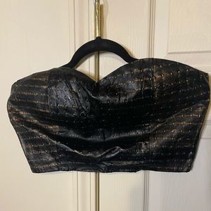 Body Central Faux Leather Corset Tube Top